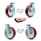 Service Caster 8 Inch Poly on Aluminum Caster Set with Roller Bearings 4 Swivel Lock 2 Brake SCC-30CS820-PAR-TLB-BSL-2-BSL-2 - alternate 4
